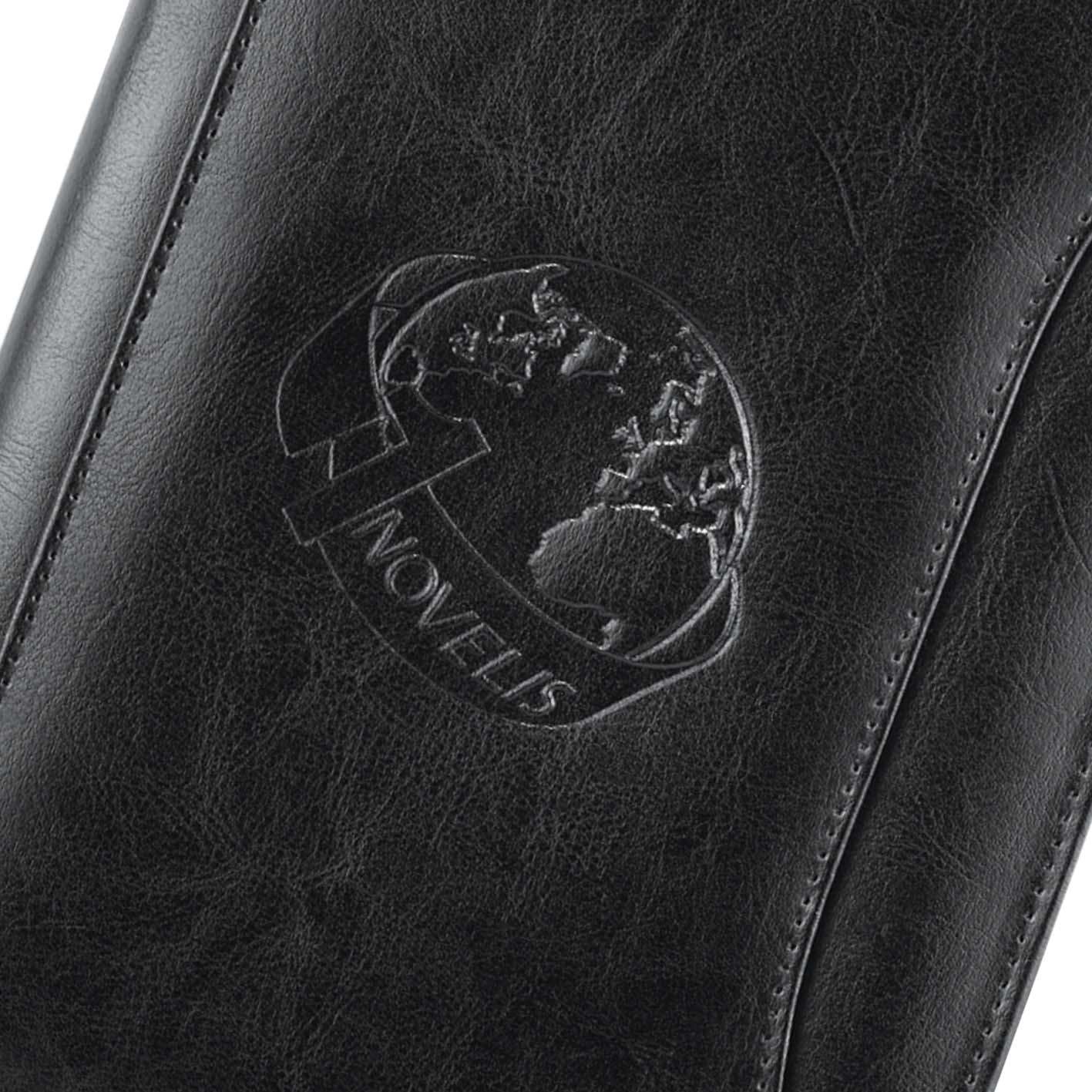 Example of a debossed logo on a padfolio